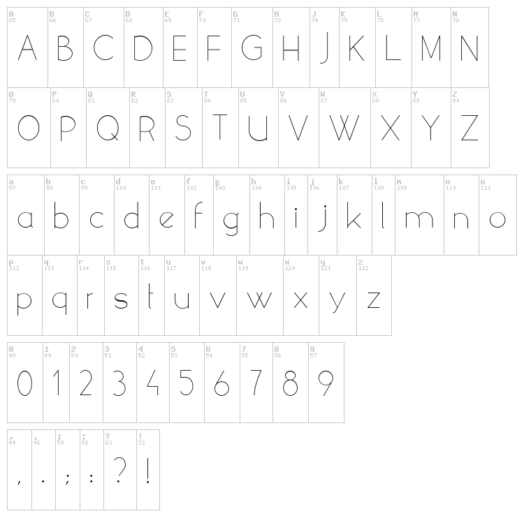 Yellow Peas font map
